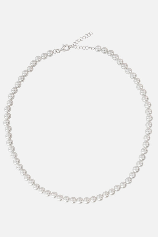 PEARL NECKLACE - Silver - WILD YOUTH - 925 Sterling Silver