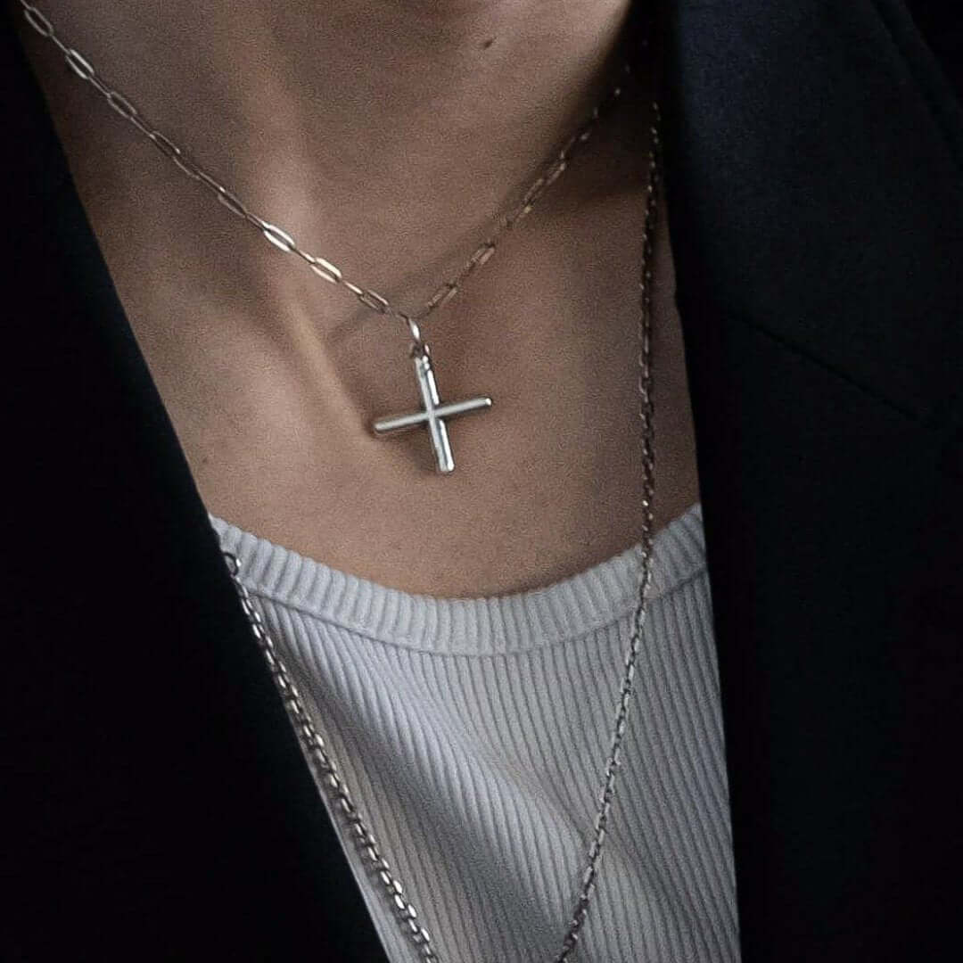 Plus silver plus pendant detail - handcrafted 925 sterling silver chain | Wild Youth