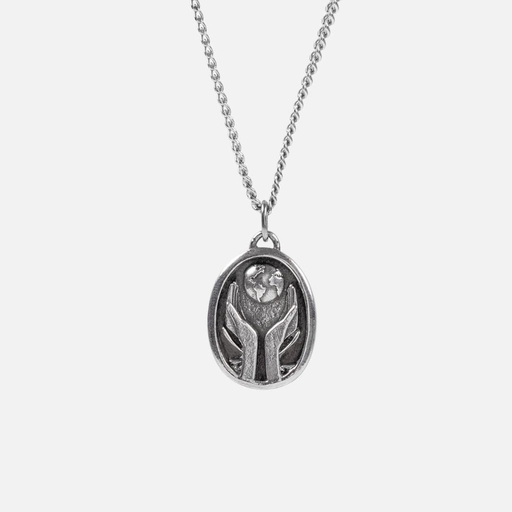 The World Is Yours silver necklace - 925 sterling silver globe pendant Portugal | Wild Youth