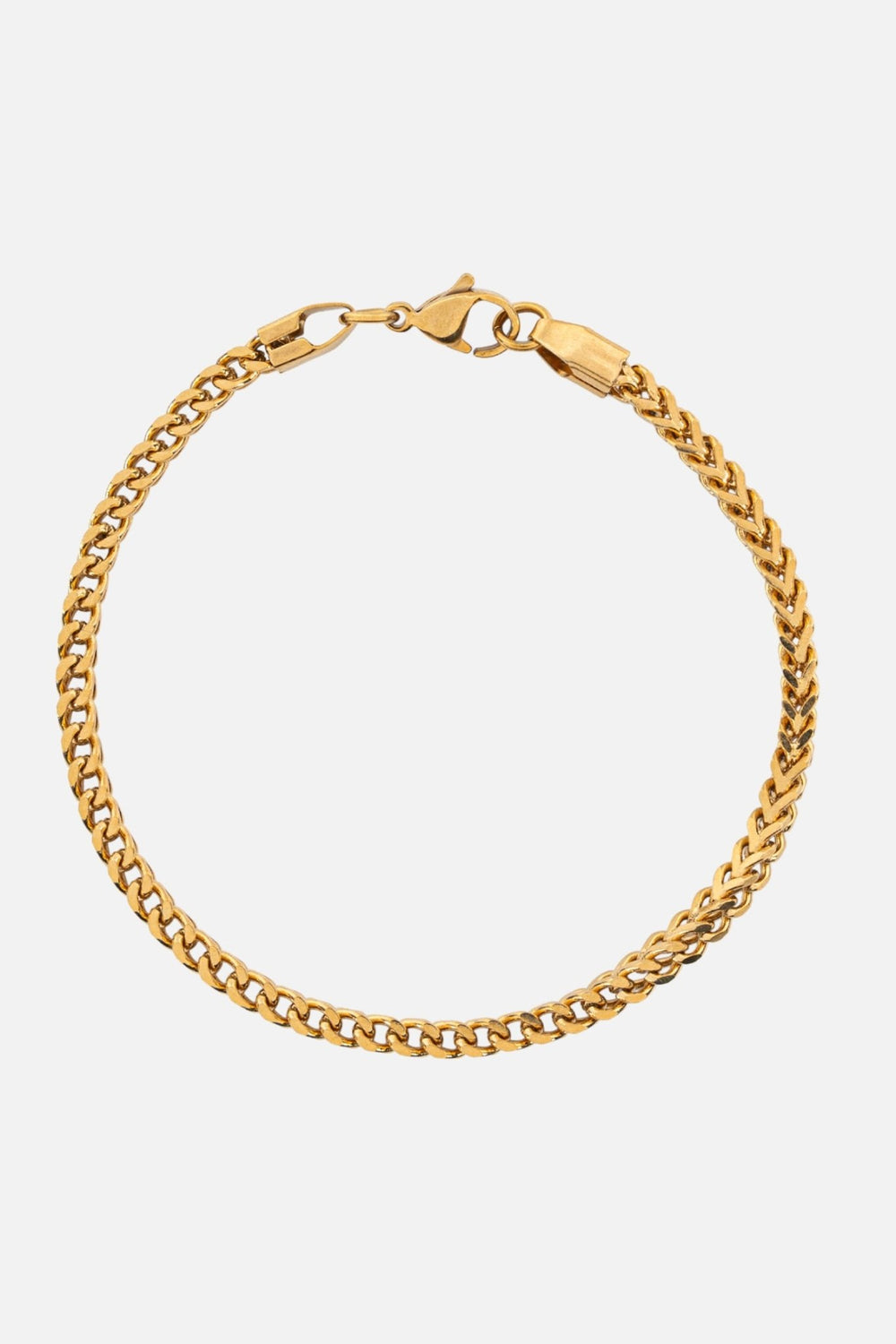 Bold gold bracelet - 19k gold rectangle link chain bracelet handcrafted Portugal | Wild Youth
