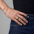 Calm But Strong gold ring worn on hand - 19k gold natural stone ring men women | Wild Youth