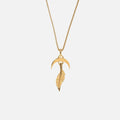 FEATHER NECKLACE - Gold - WILD YOUTH - 925 Sterling Silver