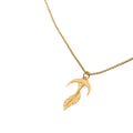 FEATHER NECKLACE - Gold - WILD YOUTH - 925 Sterling Silver