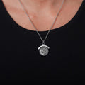 Home 925 silver necklace angle view - minimalist jewellery recycled materials | Wild Youth