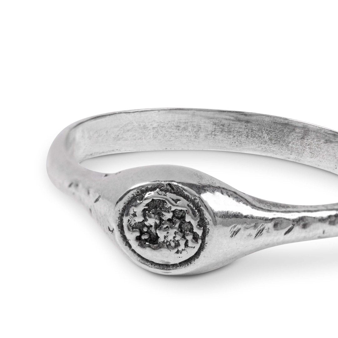 Moon ring worn on hand - 925 sterling silver signet ring men women | Wild Youth