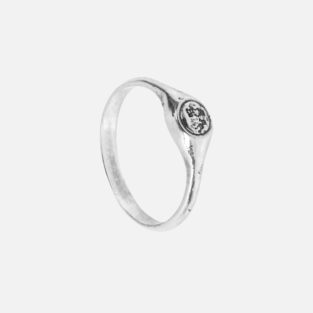 Moon silver ring - 925 sterling silver moon signet ring handcrafted Portugal | Wild Youth