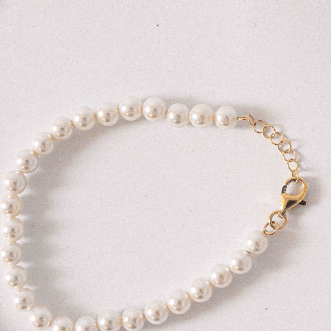 PEARL BRACELET - Gold - WILD YOUTH - 925 Sterling Silver