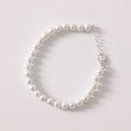 Pearl silver bracelet detail - 6mm freshwater pearls handcrafted Portugal | Wild Youth