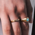 Plus gold ring detail - carved plus symbol handcrafted Portugal Wild Youth | Wild Youth