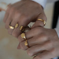Positivity 19k gold ring flat lay - ring stacking Wild Youth Portugal | Wild Youth