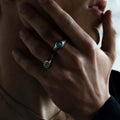 Positivity silver plus ring detail - hammered finish handcrafted Portugal | Wild Youth