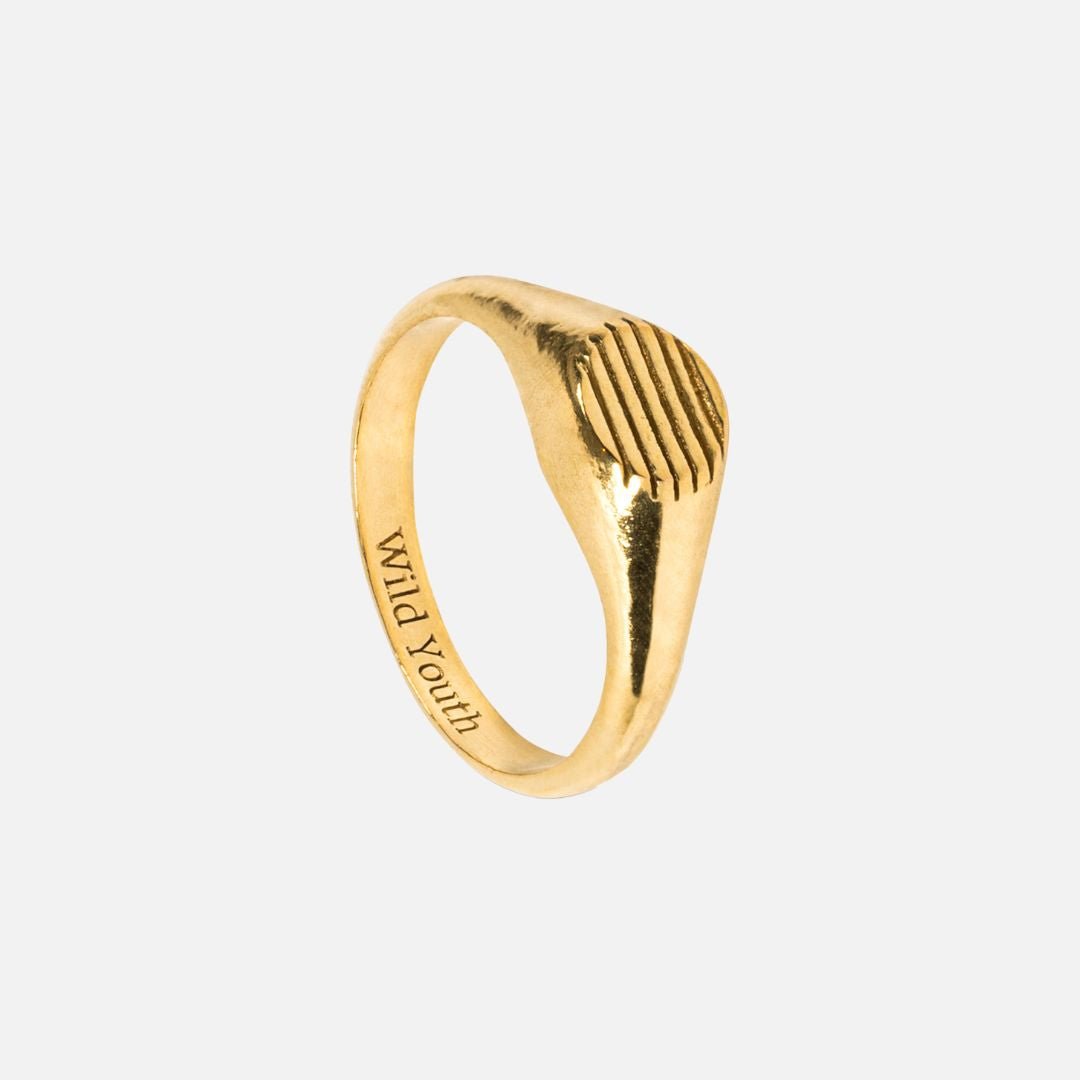 Simplicity gold ring - 19k gold minimalist signet ring handcrafted Portugal | Wild Youth