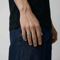Sine ring worn on hand - 925 sterling silver wave ring men women | Wild Youth