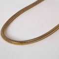 Unity gold necklace worn close-up - 19k gold snake chain men women | Wild Youth